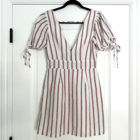 NWT Forever 21 Deep V Striped Mini Dress - Medium - Picture 5 of 6